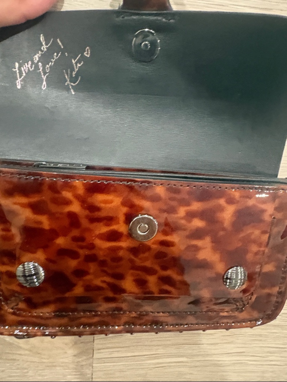 Zadig & Voltaire Kate Animal Print Brown Mini Crossbody with Gunmetal Chain - Picture 5 of 7